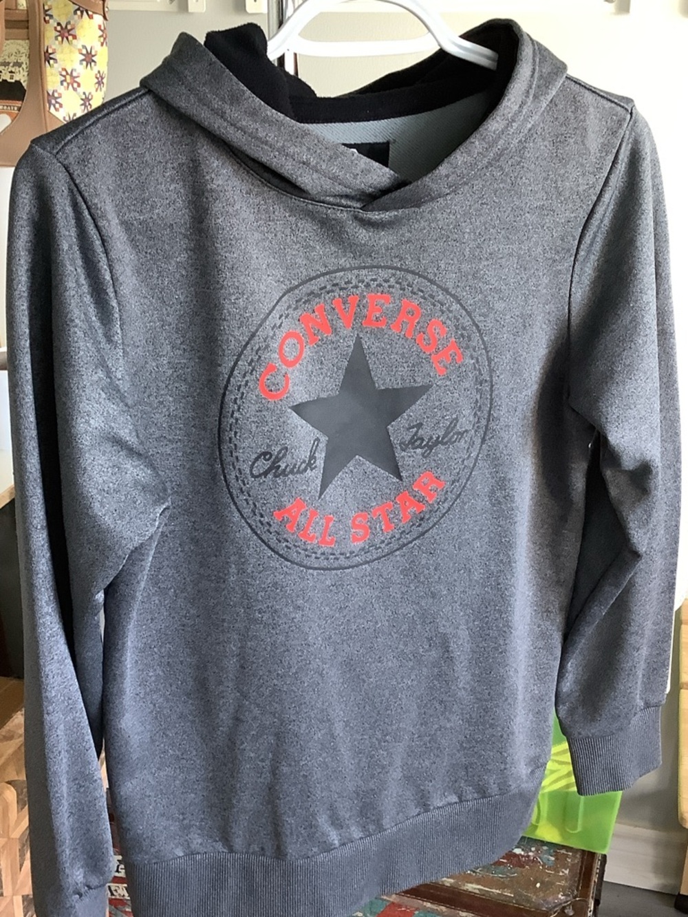Converse Gray Hoodie with Red All Star Logo